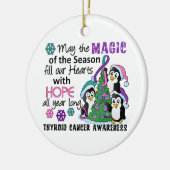 Kerstpinguïns Thyroïd Cancer Keramisch Ornament (Links)
