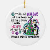 Kerstpinguïns Thyroïd Cancer Keramisch Ornament (Achterkant)