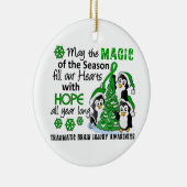 Kerstpinguïns Traumatic Brain Injury TBI Keramisch Ornament (Rechts)