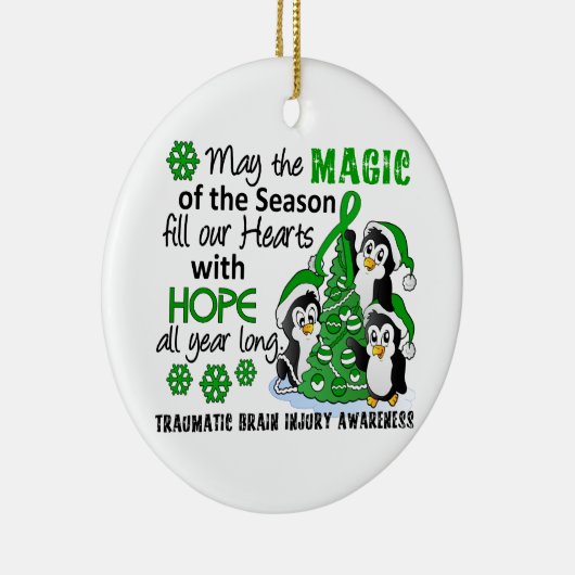 Kerstpinguïns Traumatic Brain Injury TBI Keramisch Ornament (Rechts)
