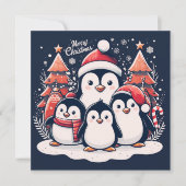 Kerstpinguïns van Rp  Feestdagenkaart (Voorkant)