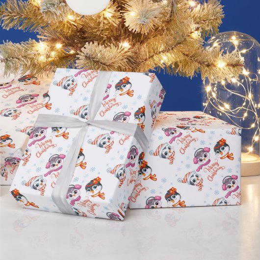 kerstpinguïns Verpakkingspapier Cadeaupapier (Feestdagen)