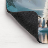 Kerstpinguïns verzamelen zich rond een boom muismat (Hoek)