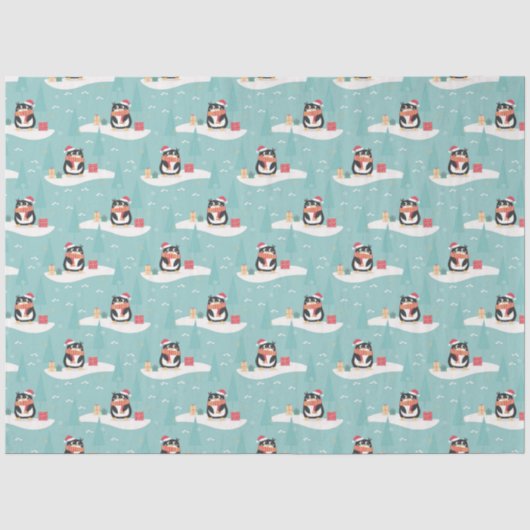 kerstpinguïns — Weefpapier Tissuepapier (Voorkant)
