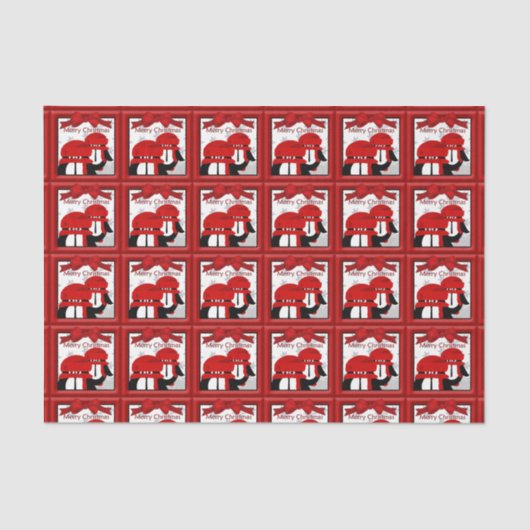 Kerstpinguïns - Weefselpapier loskoppelen Tissuepapier (Voorkant)