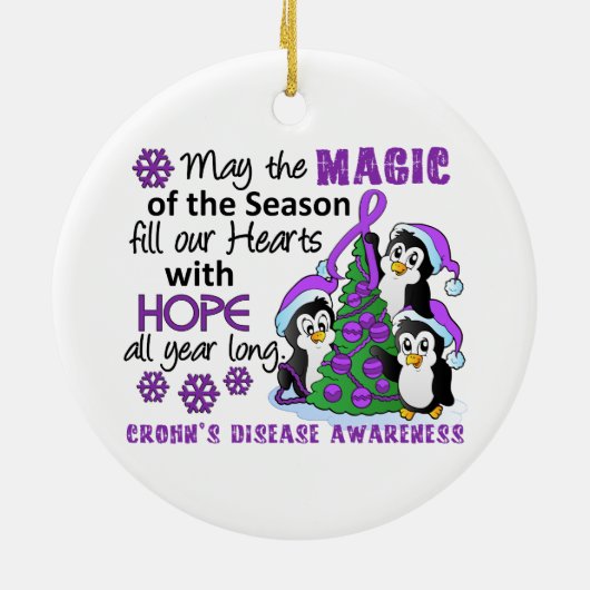 Kerstpinguïns ziekte van Crohn Keramisch Ornament (Achterkant)