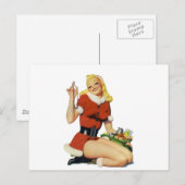 KerstPinup Feestdagenkaart (Voorkant / Achterkant)