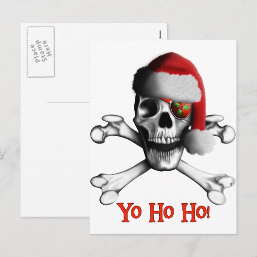 Kerstpiraat Feestdagenkaart (Voorkant / Achterkant)