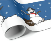 kerstpiraat Snowman Cadeaupapier (Rol Hoek)