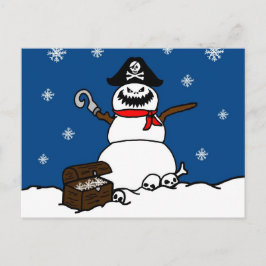 kerstpiraat Snowman Feestdagenkaart