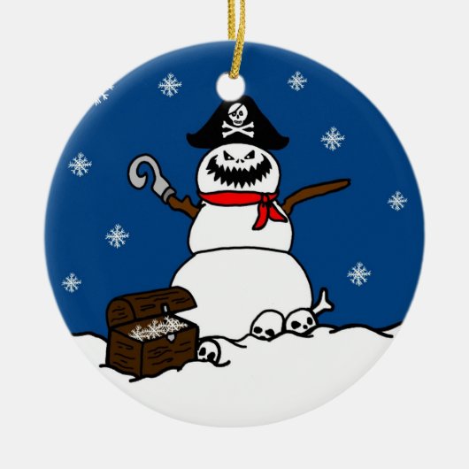 kerstpiraat Snowman Ornament (Voorkant)