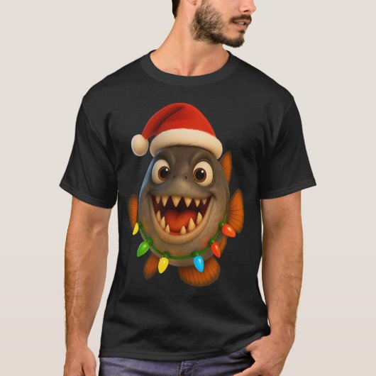 Kerstpiranha T-shirt (Voorkant)