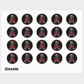 KerstPitbull Dog met Pet en santas Ronde Sticker (Vel)