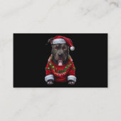 KerstPitbull Dog met Pet en santas Visitekaartje (Achterkant)