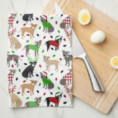 KerstPitbull Dogs Kitchen Towel Theedoek (Quarter Fold)