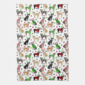KerstPitbull Dogs Kitchen Towel Theedoek (Verticaal)