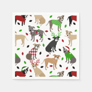 KerstPitbull Dogs Napkins Servet