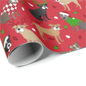 KerstPitbull-honden Cadeaupapier (Rol Hoek)