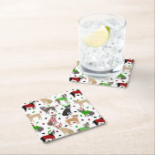 KerstPitbull-honden Kartonnen Onderzetters (Insitu)