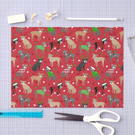 KerstPitbull-honden Tissuepapier (Craft)