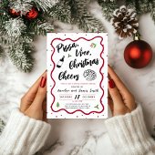 Kerstpizza- en wijnfeestje kaart