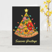 Kerstpizza Kaart (Gele Bloem)