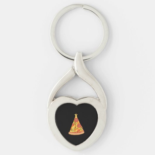 kerstpizza sleutelhanger (Voorkant)