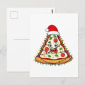 Kerstpizza-snee met Sinterklaashoed voor fijnproev Briefkaart (Voorkant / Achterkant)