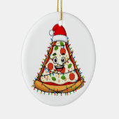 Kerstpizza-snee met Sinterklaashoed voor fijnproev Keramisch Ornament (Rechts)