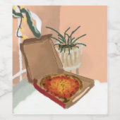 kerstpizza wijn etiket (Enkel label)