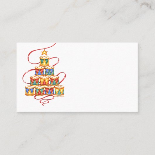 Kerstplaatskaarten Boom van Drums Plaatskaartje (Voorkant)