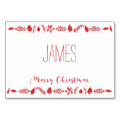 Kerstplaatskaarten Met Rode Bladeren Kaart (Voorkant)