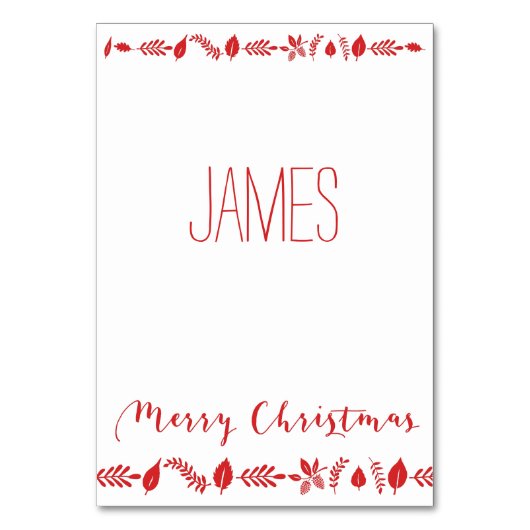 Kerstplaatskaarten Met Rode Decoratie Kaart