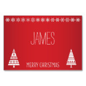 Kerstplaatskaarten met witte sneeuwvlokken kaart (Achterkant)