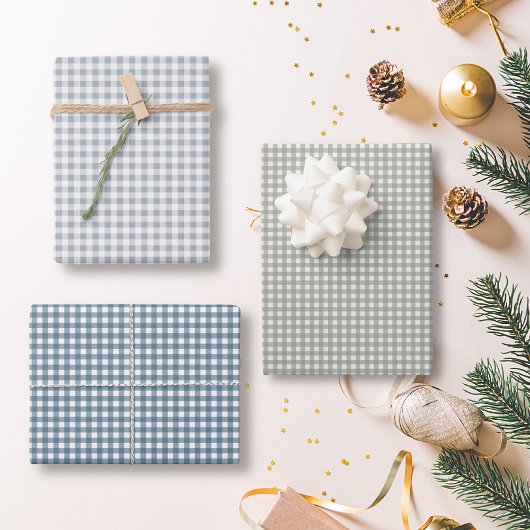Kerstplaid buffelcheque | gingham pastel inpakpapier vel