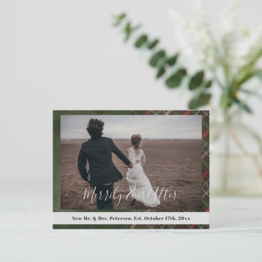 Kerstplaid Merrily Ever After foto Dank u Briefkaart (Staand voorkant)