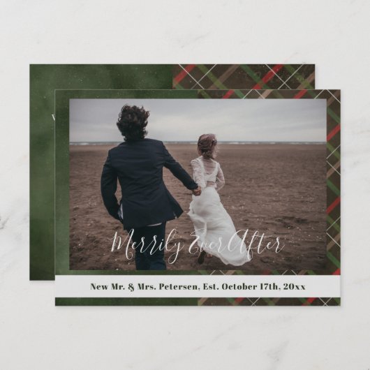 Kerstplaid Merrily Ever After foto Dank u Briefkaart (Voorkant / Achterkant)