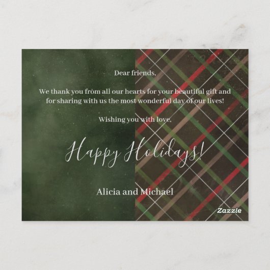 Kerstplaid Merrily Ever After foto Dank u Briefkaart (Achterkant)