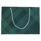 Kerstplaid stijlvolle groene blauwe klassieke vaka groot cadeauzakje (Achterkant)