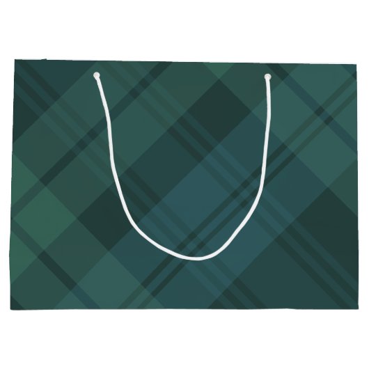 Kerstplaid stijlvolle groene blauwe klassieke vaka groot cadeauzakje (Achterkant)