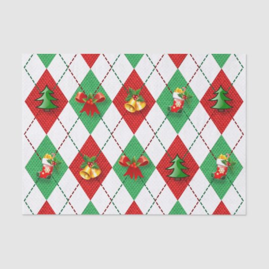 kerstplaid tartan tissue papier (Voorkant)