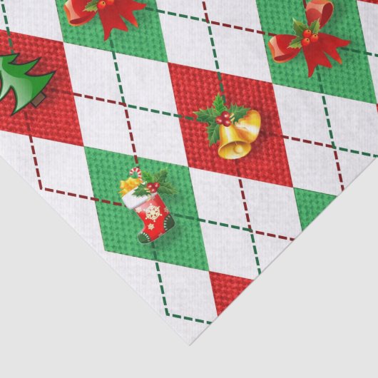 kerstplaid tartan tissue papier (Detail)