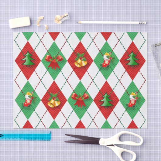 kerstplaid tartan tissue papier (Craft)