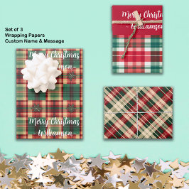Kerstplaids Douanenaam Drie Variety Set Inpakpapier Vel
