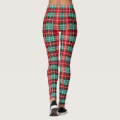 Kerstplaids Tartan Black Side Seams Leggings (Achterkant)