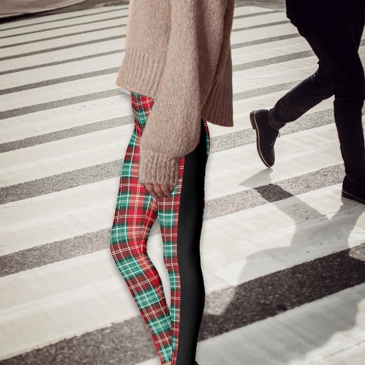 Kerstplaids Tartan Black Side Seams Leggings