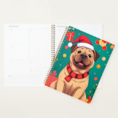 Kerstplanner Mooie Hond Kerstmannenhoed Cadeau Planner (Display)