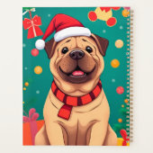 Kerstplanner Mooie Hond Kerstmannenhoed Cadeau Planner (Achterkant)
