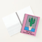 Kerstplanner, schattige cactus, jouw naam notitieboek (Binnen)