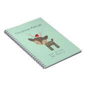 Kerstplanner Whimsical Deer in Red Santa Hat Notitieboek (Rechterzijde)